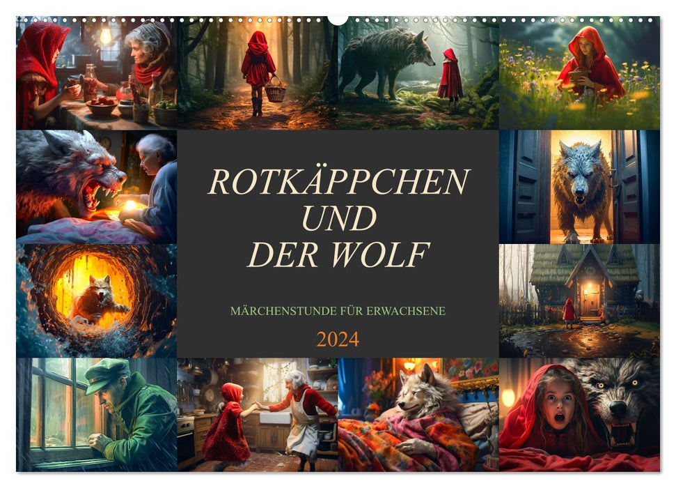 Rotkäppchen und der Wolf (CALVENDO Wandkalender 2024)