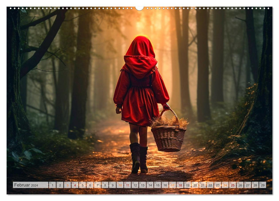 Little Red Riding Hood and the Wolf (CALVENDO wall calendar 2024) 