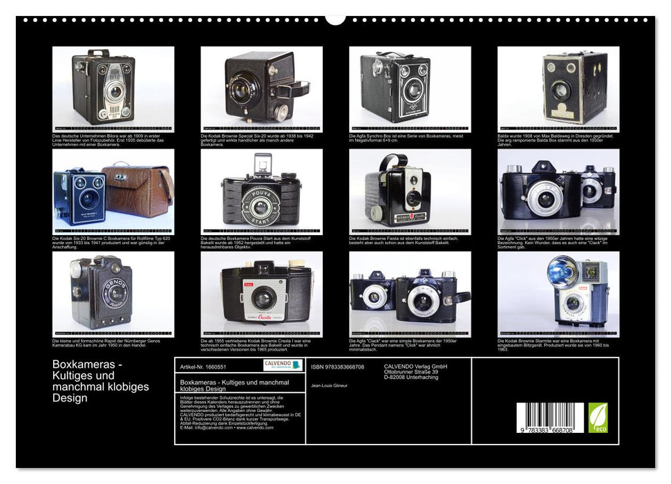 Boxkameras - Kultiges und manchmal klobiges Design (CALVENDO Premium Wandkalender 2024)