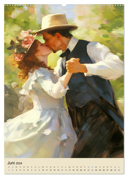 Herzgefühle – Tanzpaare im impressionistischen Stil (CALVENDO Wandkalender 2024)