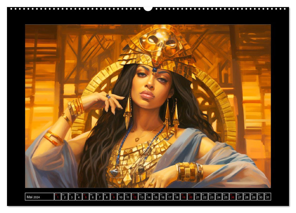 Ägyptische Königinnen und Götter. Fantasy-Illustrationen von einem alten Reich (CALVENDO Wandkalender 2024)
