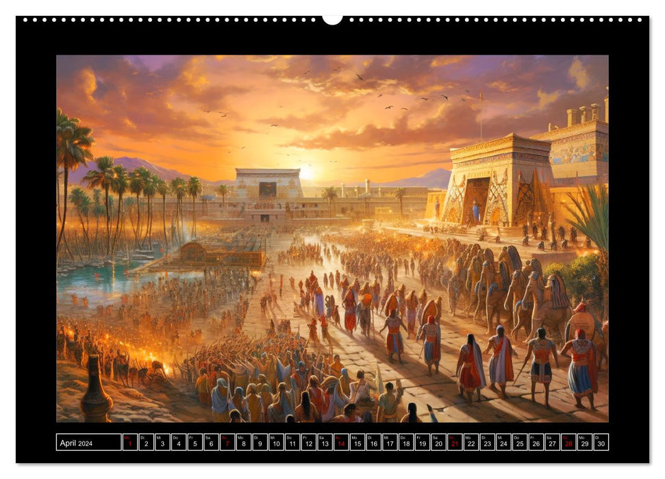 Reines et dieux égyptiens. Illustrations fantastiques d'un empire antique (Calendrier mural CALVENDO Premium 2024) 