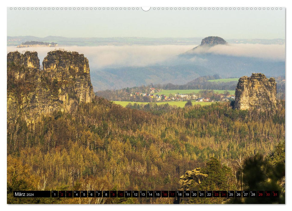 Sächsische Elbtalblicke (CALVENDO Wandkalender 2024)