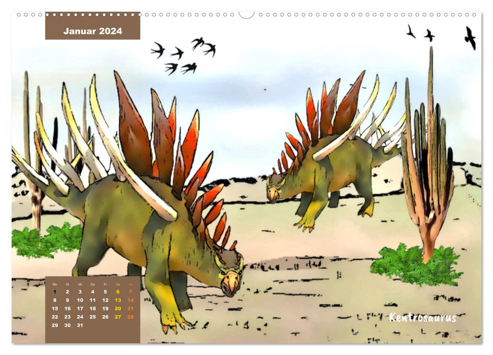 Die Welt der Dinos (CALVENDO Wandkalender 2024)