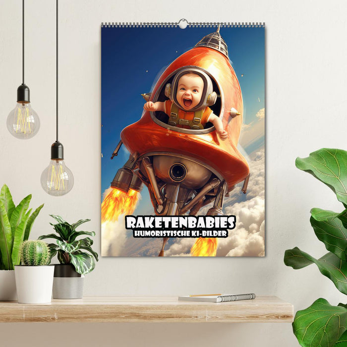 Raketenbabies - Humoristische KI-Bilder (CALVENDO Wandkalender 2024)