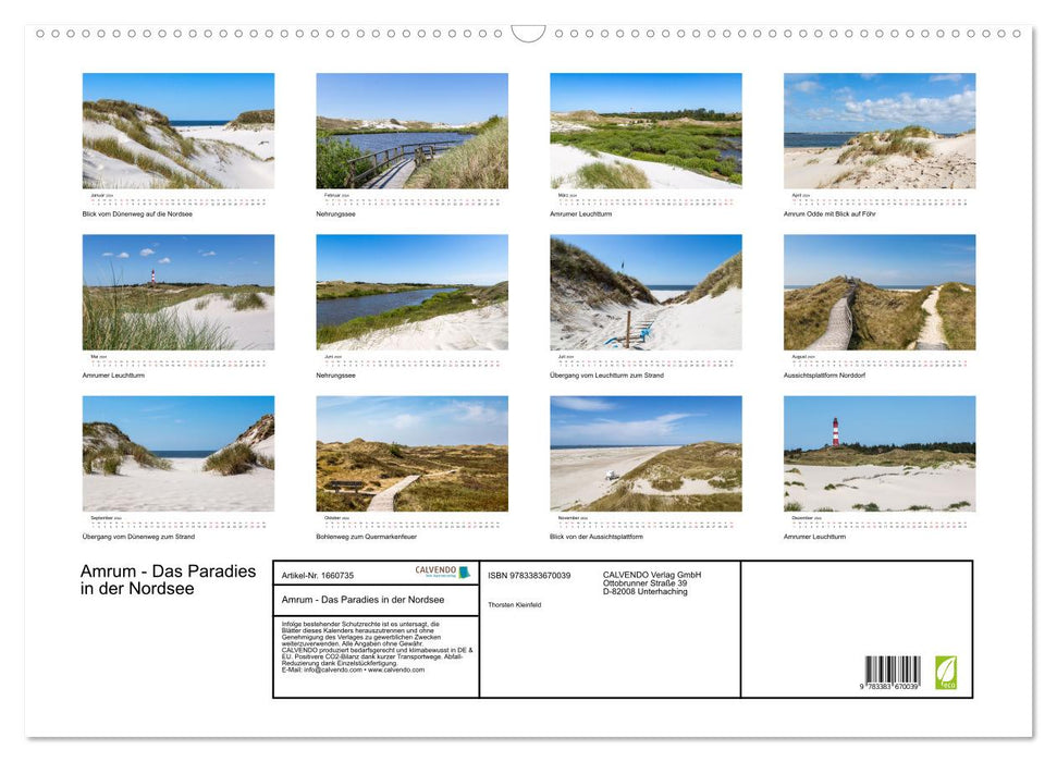 Amrum - Das Paradies in der Nordsee (CALVENDO Wandkalender 2024)