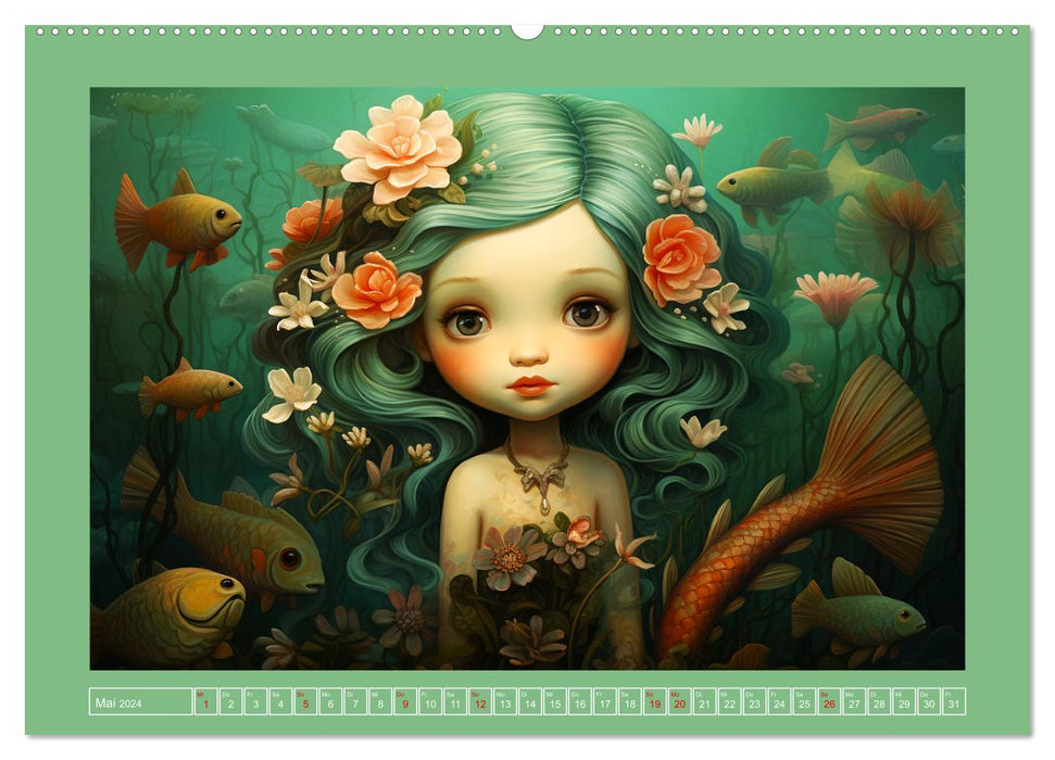 Magical mermaids. Lovely illustrations (CALVENDO wall calendar 2024) 