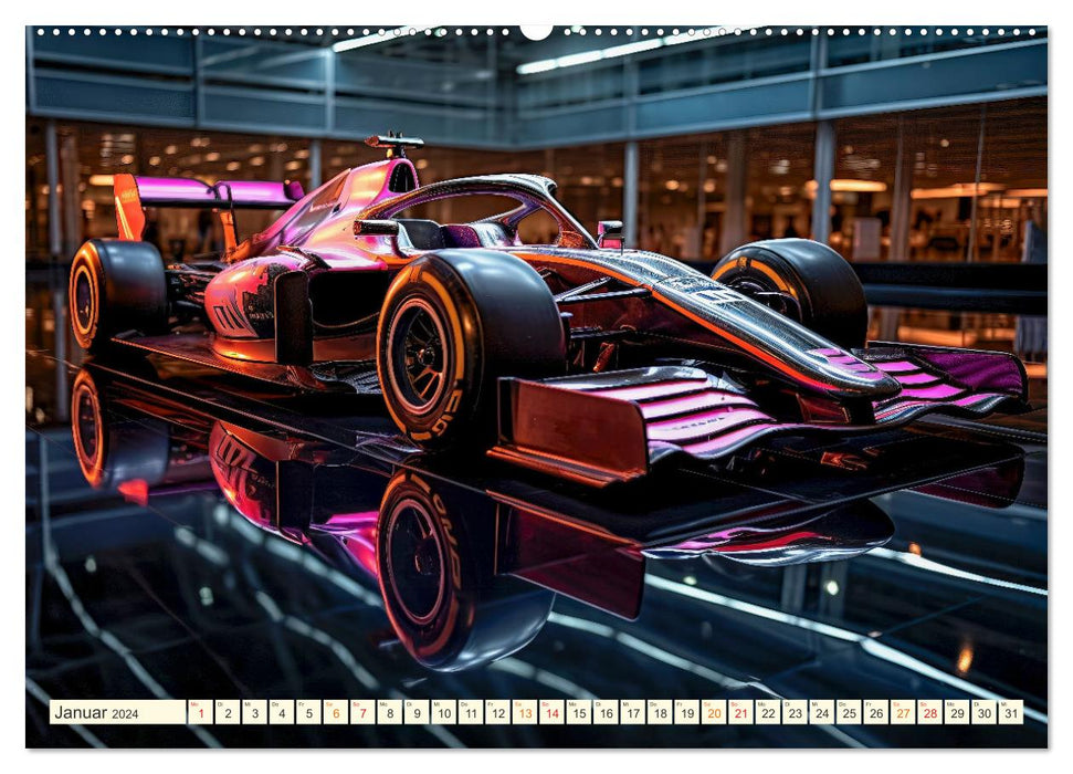 Racing car fantasies (CALVENDO Premium Wall Calendar 2024) 