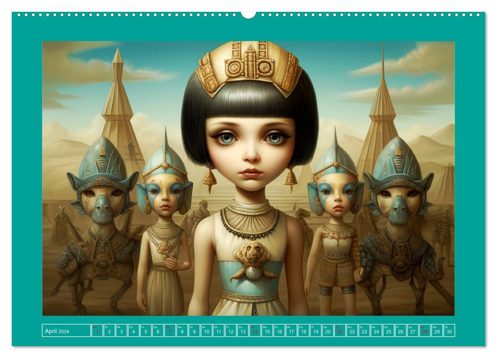 Im Ägypten der Antike. Surrealistische Illustrationen (CALVENDO Wandkalender 2024)
