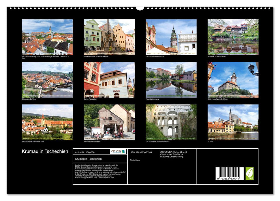 Krumau in Tschechien (CALVENDO Premium Wandkalender 2024)