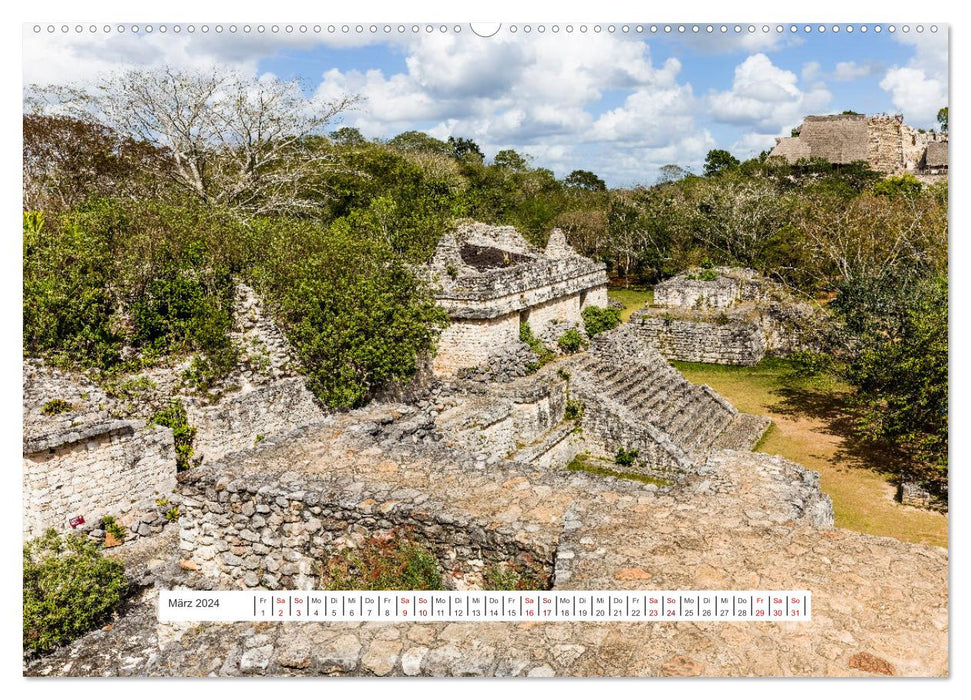 Bâtiments Yucatan des MAYA (calendrier mural CALVENDO 2024) 