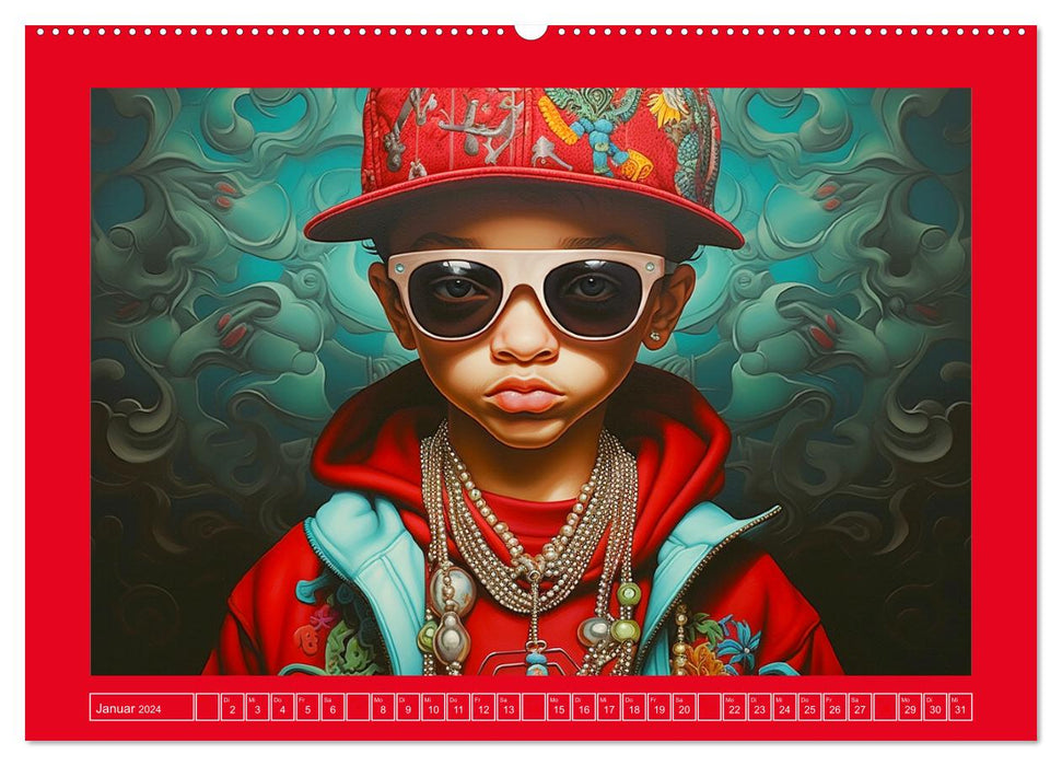 Des enfants hip-hop. Une année pleine de style et de groove (calendrier mural CALVENDO 2024) 