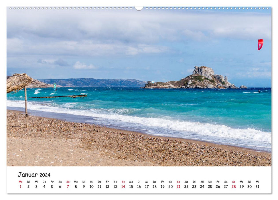 Plages de l'île de Kos (Calendrier mural CALVENDO Premium 2024) 