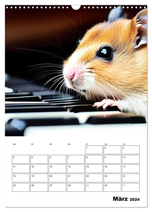 School Hamster - Eifrige KI Hamster präsentieren ihre Hamsterschule (CALVENDO Wandkalender 2024)