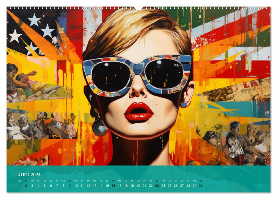 Pop-Art. Eine Reise in coolen Illustrationen (CALVENDO Premium Wandkalender 2024)