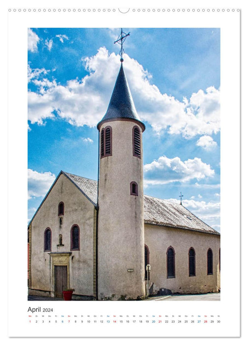 Rundturmkirchen - Architektonische Besonderheiten in Frankreich (CALVENDO Wandkalender 2024)