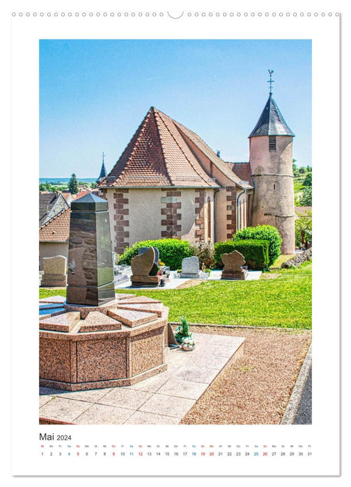 Églises à tours rondes - éléments architecturaux en France (Calendrier mural Premium CALVENDO 2024) 