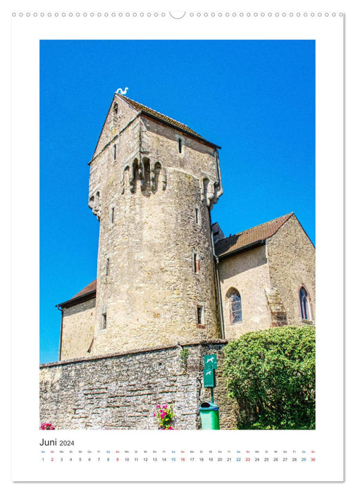 Églises à tours rondes - éléments architecturaux en France (Calendrier mural Premium CALVENDO 2024) 