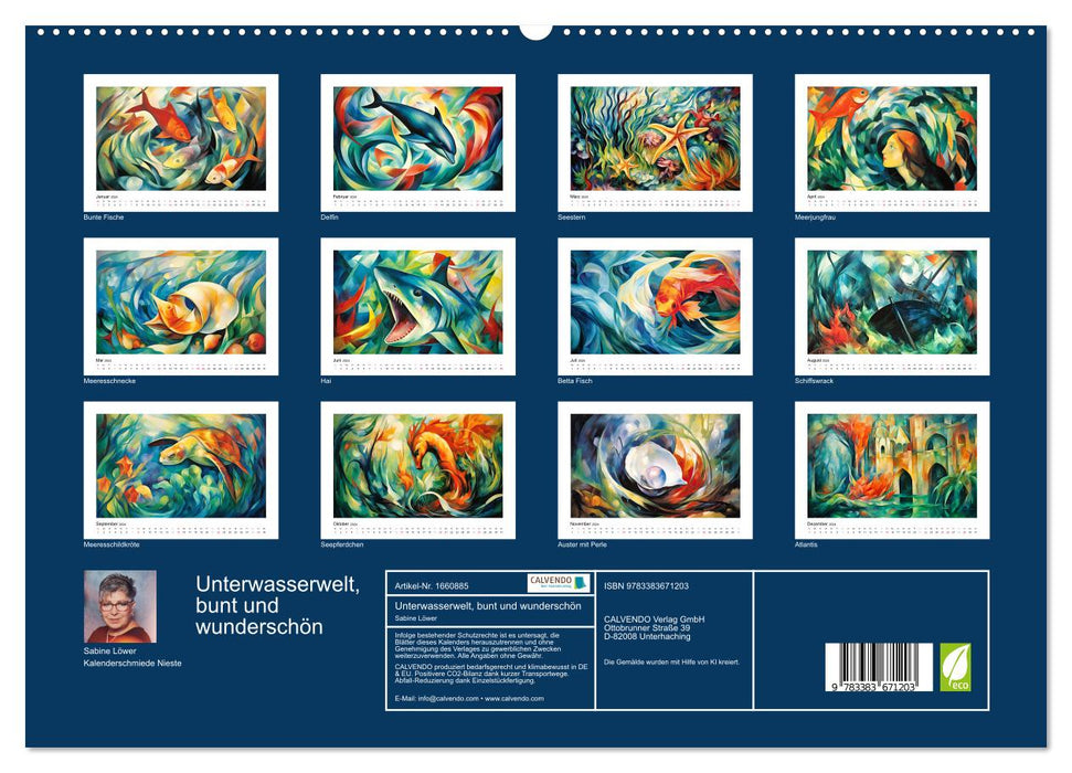 Monde sous-marin, coloré et beau (Calvendo Premium Wall Calendar 2024) 