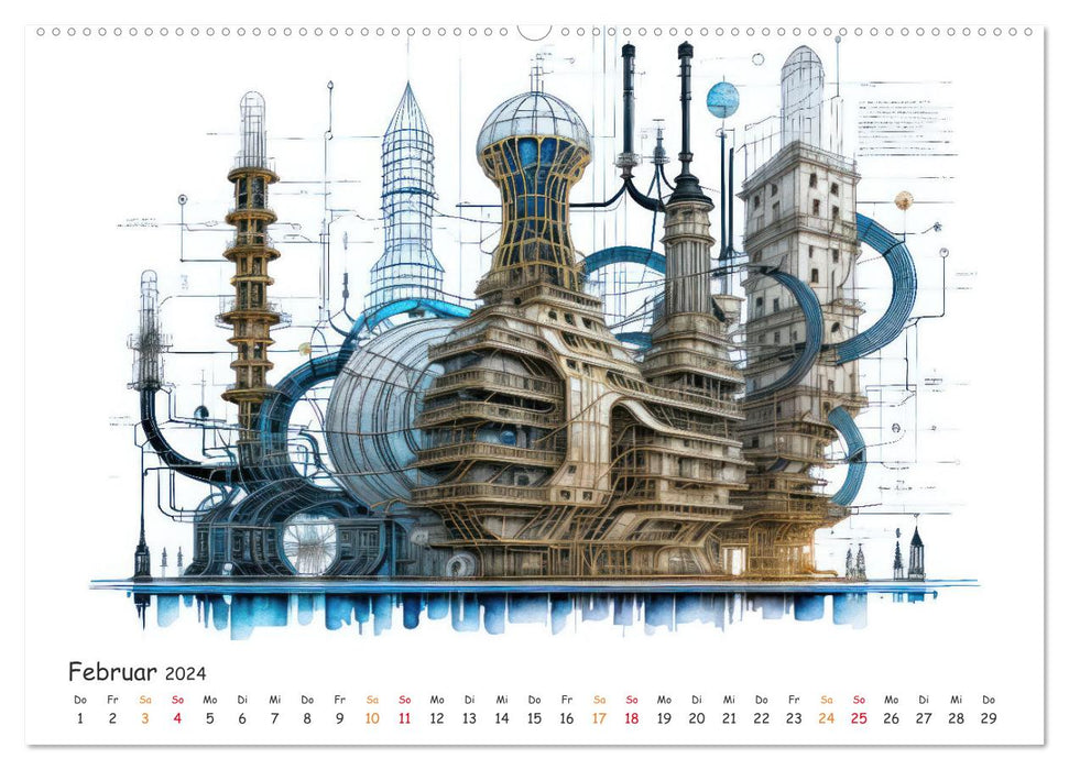 Abstrakte Welten mit KI (CALVENDO Wandkalender 2024)