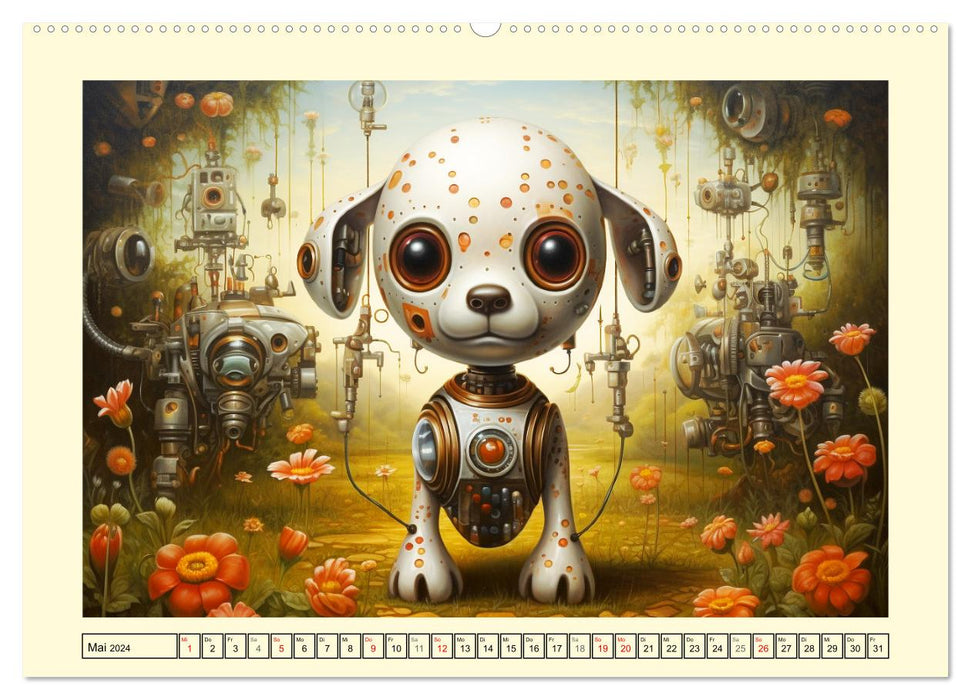 Fabelhafte Maschinen. Pop-Surrealistische Roboter-Tiere (CALVENDO Wandkalender 2024)