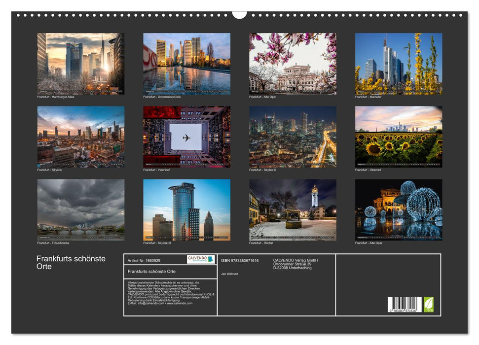 Frankfurt's most beautiful places (CALVENDO wall calendar 2024) 