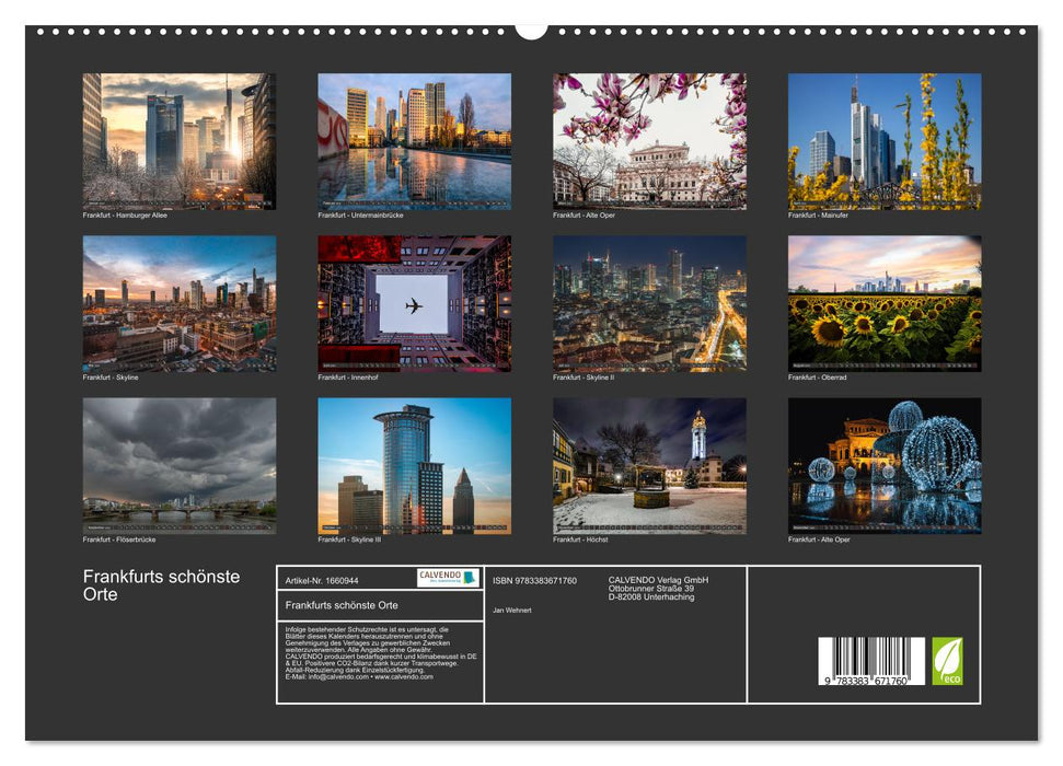 Frankfurt's most beautiful places (CALVENDO Premium Wall Calendar 2024) 