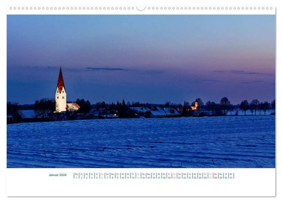 Panorama of the home district of Freising (CALVENDO Premium Wall Calendar 2024) 