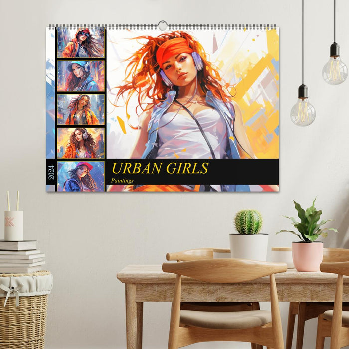 Urban girls. Paintings (CALVENDO wall calendar 2024) 