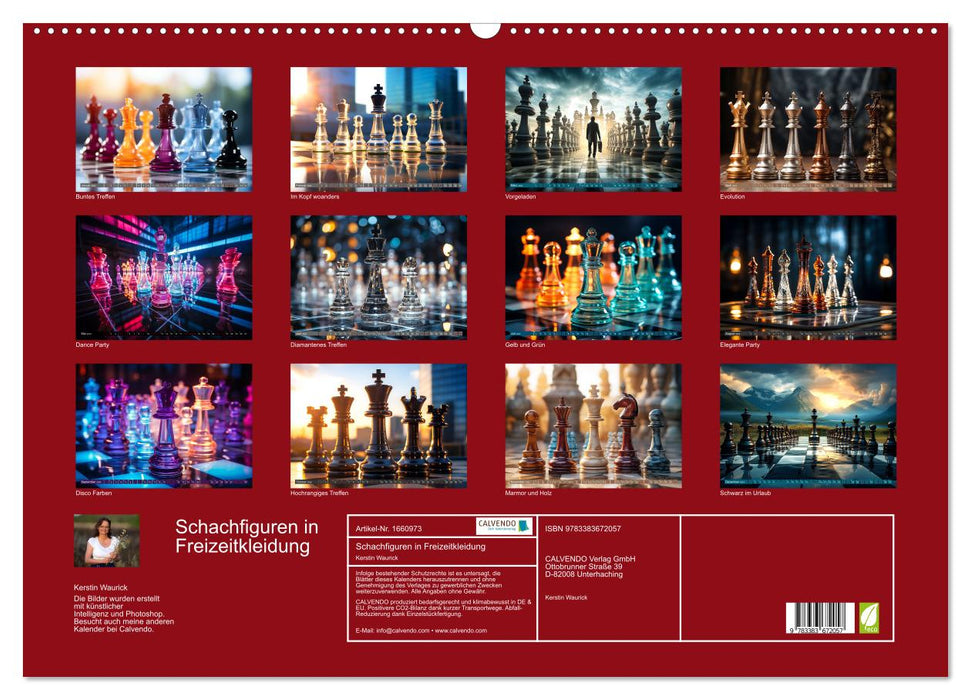 Chess pieces in casual clothing (CALVENDO wall calendar 2024) 