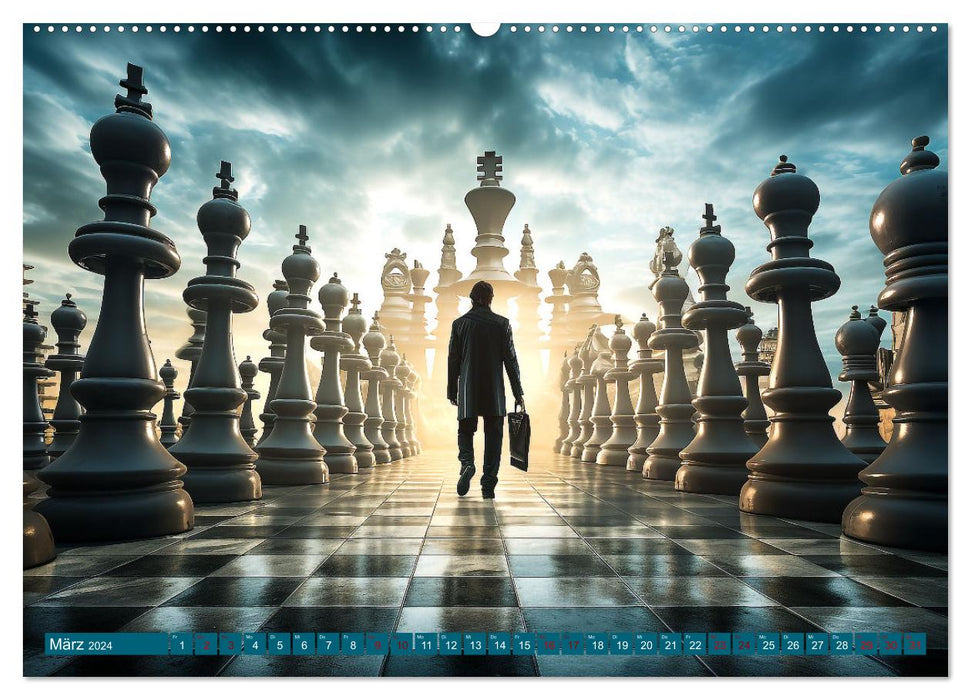 Chess pieces in casual clothing (CALVENDO wall calendar 2024) 