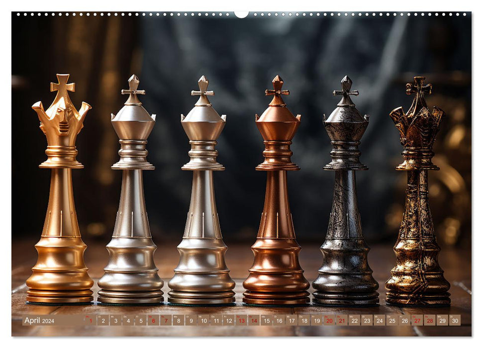 Chess pieces in casual clothing (CALVENDO wall calendar 2024) 