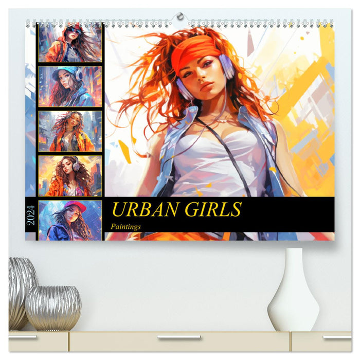 Urban girls. Paintings (CALVENDO Premium Wall Calendar 2024) 