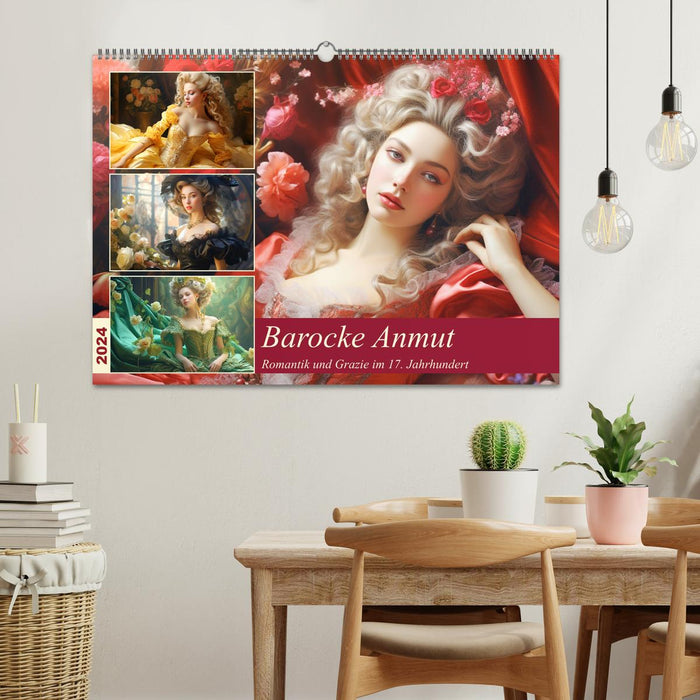 Barocke Anmut. Romantik und Grazie im 17. Jahrhundert (CALVENDO Wandkalender 2024)