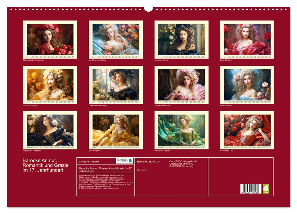 Baroque grace. Romance and grace in the 17th century (CALVENDO wall calendar 2024) 