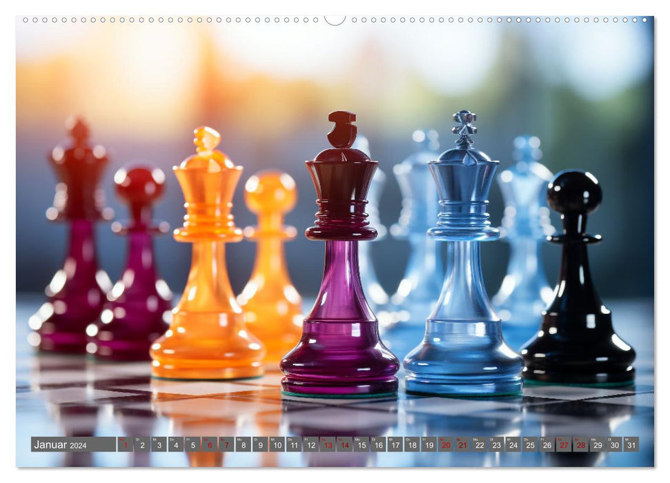 Schachfiguren in Freizeitkleidung (CALVENDO Premium Wandkalender 2024)