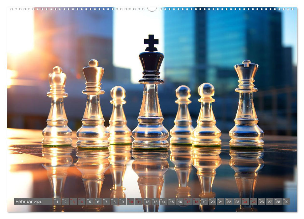Chess pieces in casual clothing (CALVENDO Premium Wall Calendar 2024) 