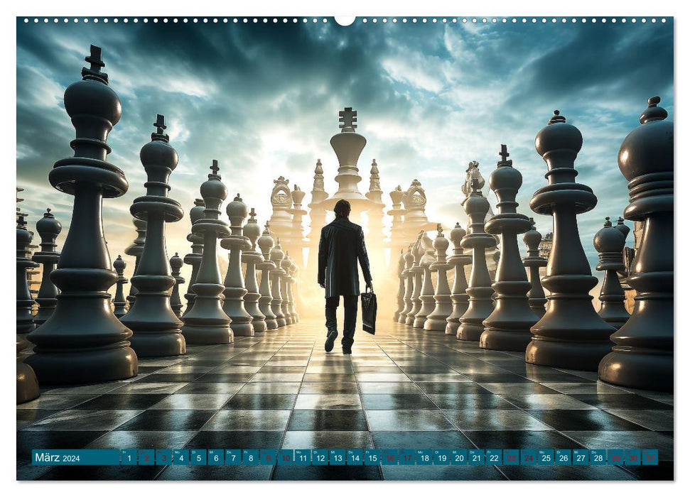 Chess pieces in casual clothing (CALVENDO Premium Wall Calendar 2024) 