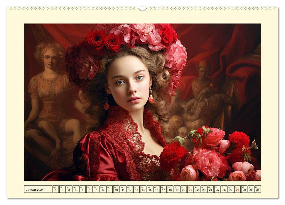 Barocke Anmut. Romantik und Grazie im 17. Jahrhundert (CALVENDO Premium Wandkalender 2024)