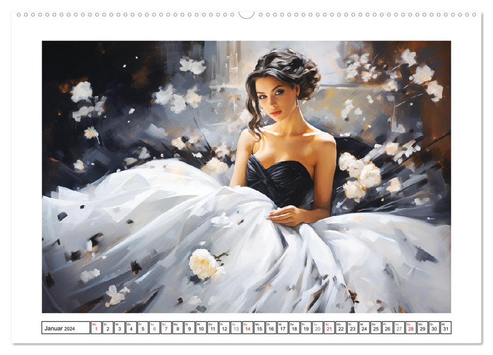 Élégance festive. Grâce enchanteresse (Calendrier mural CALVENDO 2024) 