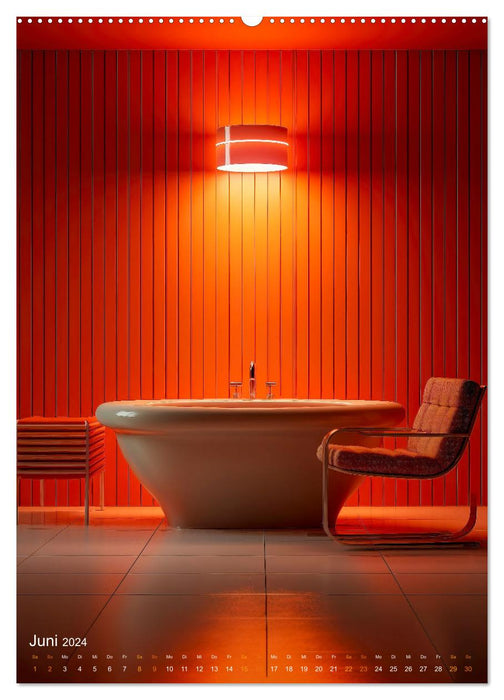 Bathtubs oases of well-being (CALVENDO Premium Wall Calendar 2024) 
