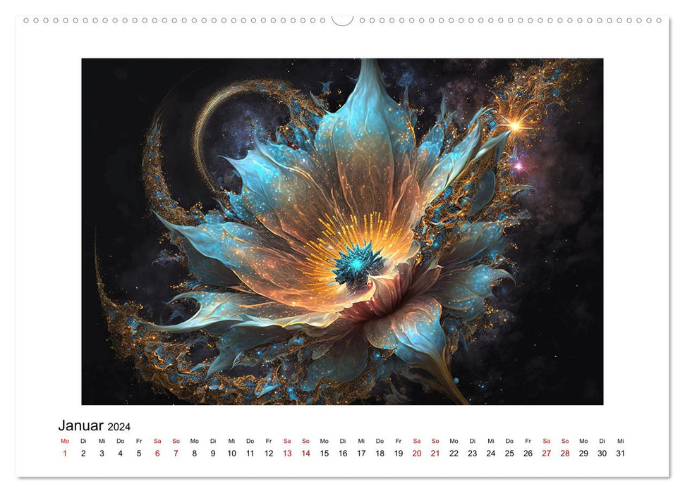 Kosmische Blüten (CALVENDO Premium Wandkalender 2024)