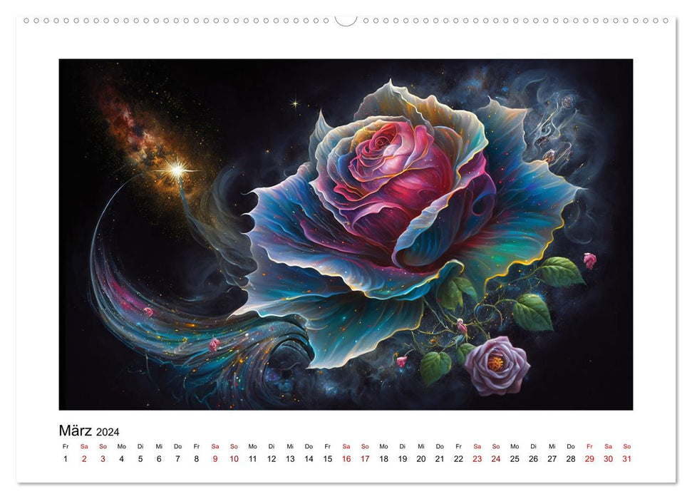 Kosmische Blüten (CALVENDO Premium Wandkalender 2024)