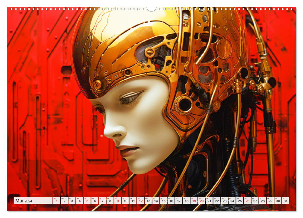 Roboter Portraits. Zukunft und Visionen (CALVENDO Wandkalender 2024)