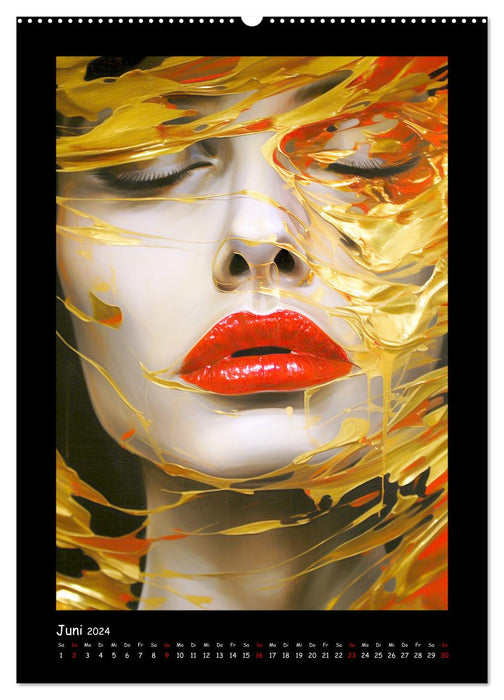 Goldene Portraits. Fusion von Kunst und Ästhetik (CALVENDO Premium Wandkalender 2024)