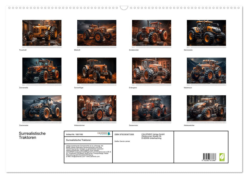 Tracteurs surréalistes (calendrier mural CALVENDO 2024) 