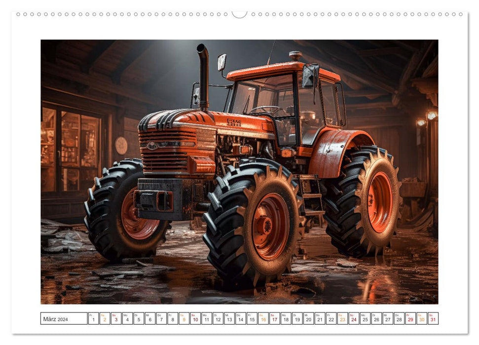 Tracteurs surréalistes (Calvendo Premium Wall Calendar 2024) 