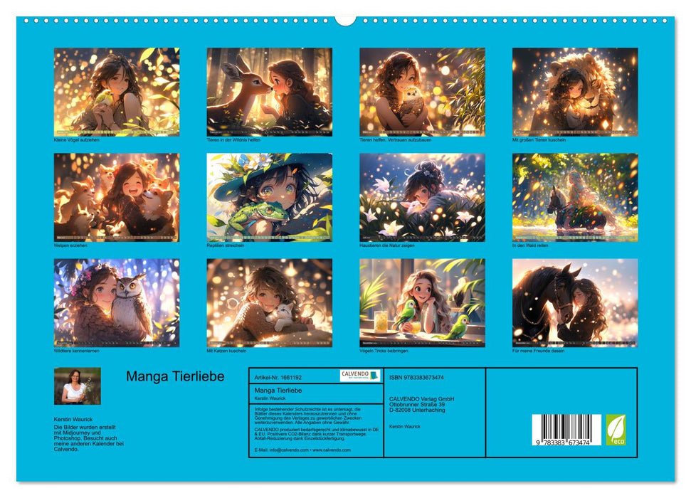 Manga Tierliebe (CALVENDO Premium Wandkalender 2024)