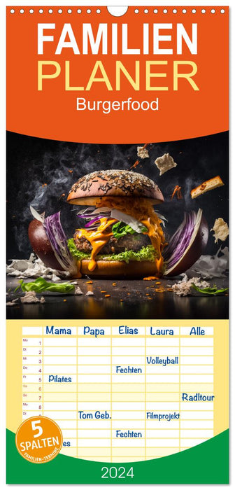 Burger food (Planificateur familial CALVENDO 2024) 