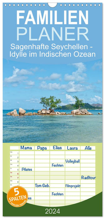 Fabuleuses Seychelles - Idylle dans l'Océan Indien (Agenda familial CALVENDO 2024) 